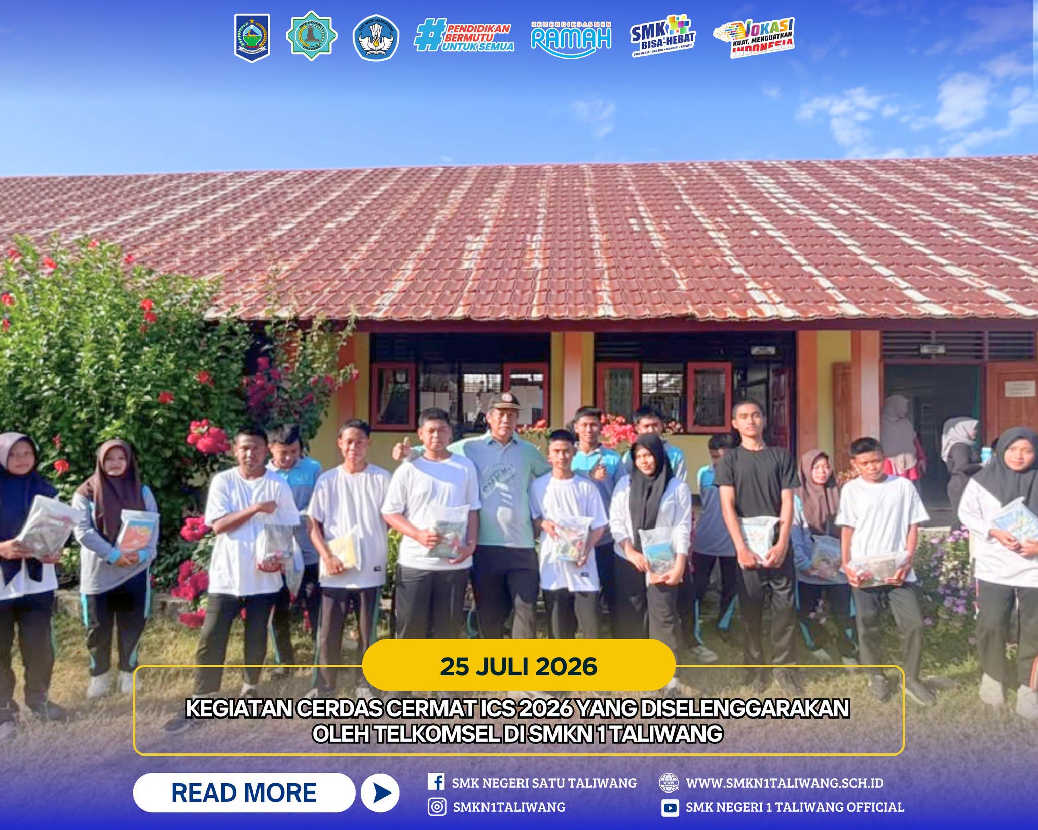 SMKN 1 Taliwang Terima Bantuan Buku Tulis dan Perlengkapan Belajar dari Dinas Dikpora NTB