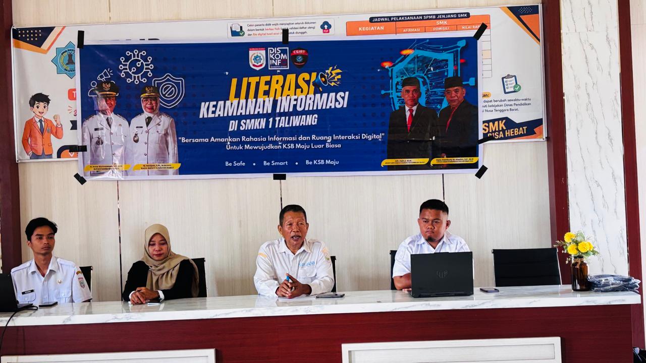 Perkuat Keamanan Siber di Lingkungan Sekolah, SMKN 1 Taliwang Gelar Edukasi Literasi Keamanan Informasi Bersama Diskominfo KSB
